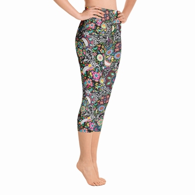 Skull High Waist Capri Leggings