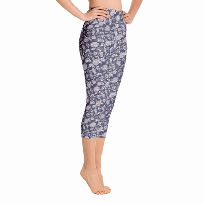 Mini Print Batik High Waist Capri Leggings