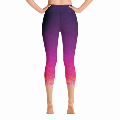 Odyssey High Waist Capri Leggings- Sunset Pink