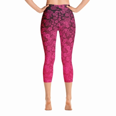 Esther High Waist Capri Leggings- Pink