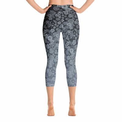 Esther High Waist Capri Leggings- Grey