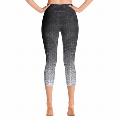 Azi High Waist Capri Leggings - Grey