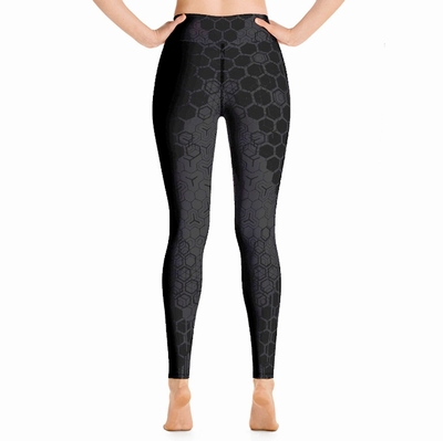 Geo High Waist Leggings - Grey