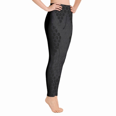 Geo High Waist Leggings - Grey