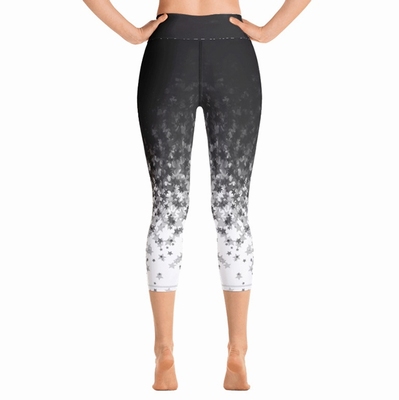 Black Star High Waist Capri Leggings