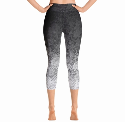 Grace High Waist Capri Leggings - Black