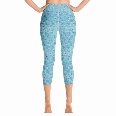 Astrid High Waist Capri Leggings - Turquoise