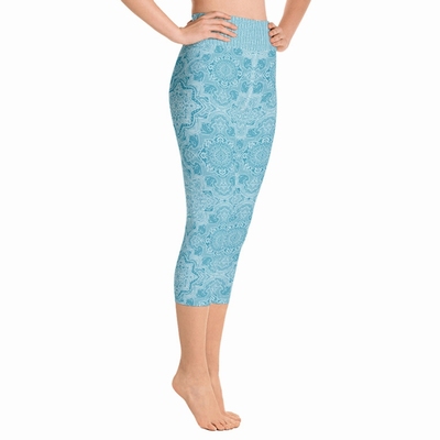 Astrid High Waist Capri Leggings - Turquoise