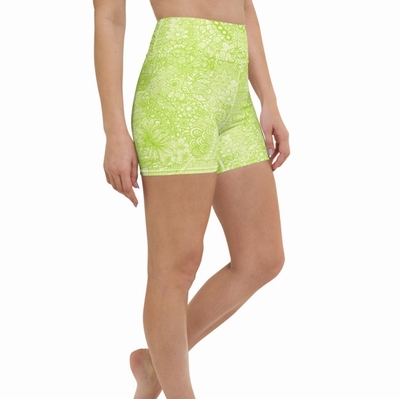 Kiki High Waist Shorts - Lime Green