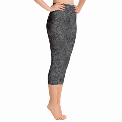 Miki High Waist Capri Leggings - Grey