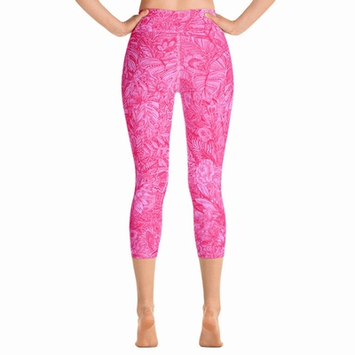 Talullah High Waist Capri Leggings - Hot Pink