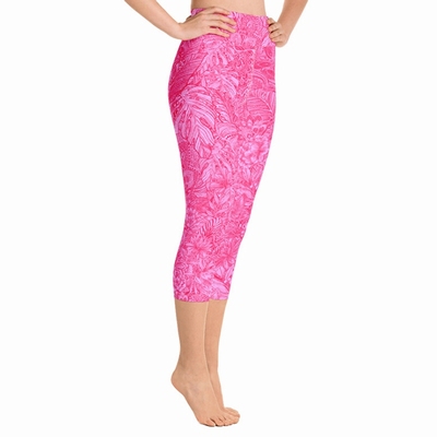 Talullah High Waist Capri Leggings - Hot Pink