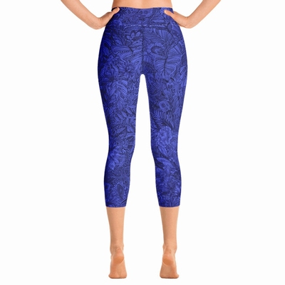 Tallulah High Waist Capri Leggings - Electric Blue