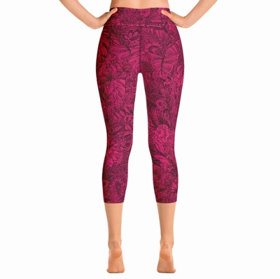 Tallulah High Waist Capri Leggings - Cerise Pink