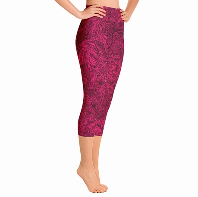 Tallulah High Waist Capri Leggings - Cerise Pink