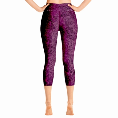 Miki High Waist Capri Leggings - Merlot