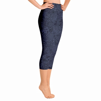 Miki High Waist Capri Leggings - Blue