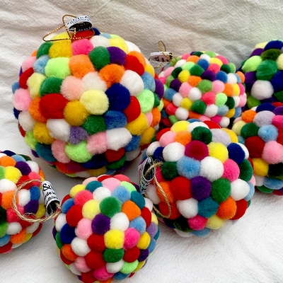 Large Rainbow Bauble (medium pompoms)